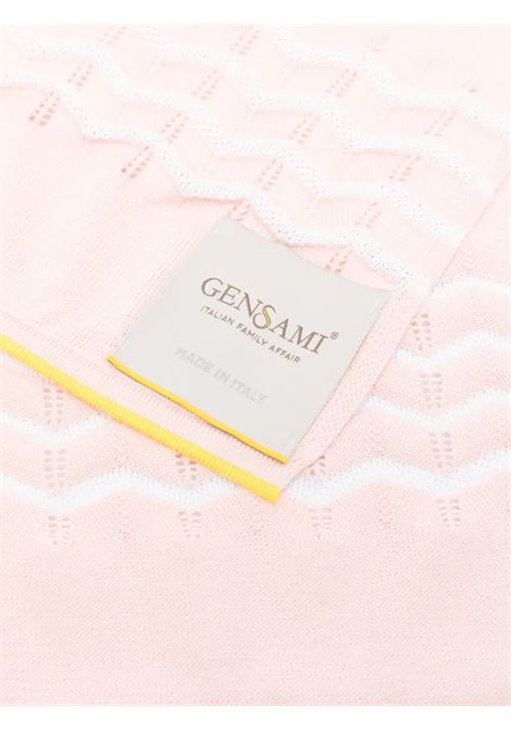 Copertina In Maglia Rosa Chiaro GENSAMI | COP02-B-ONDABABY PINK/OFF WHITE